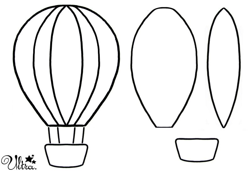 Аппликация воздушный шар с корзиной