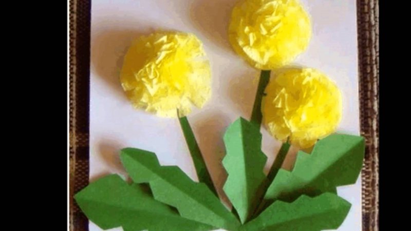 Аппликация цветы из салфеток для детей