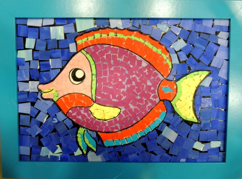 Обрывная мозаика рыбка
