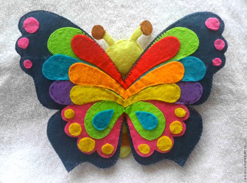 Бабочка оригами из ткани