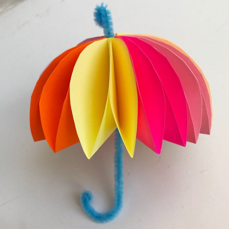 Зонтик из цветной бумаги