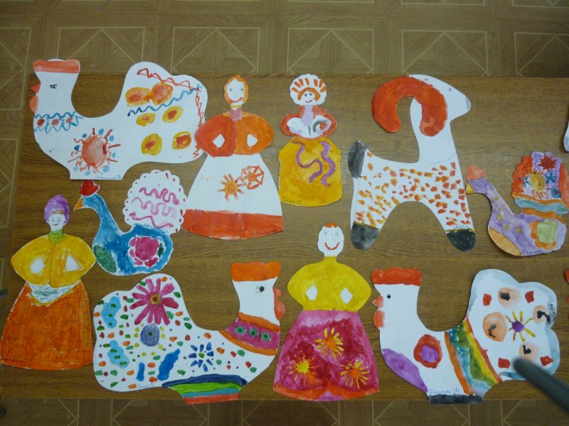 Роспись дымковской игрушки в детском саду