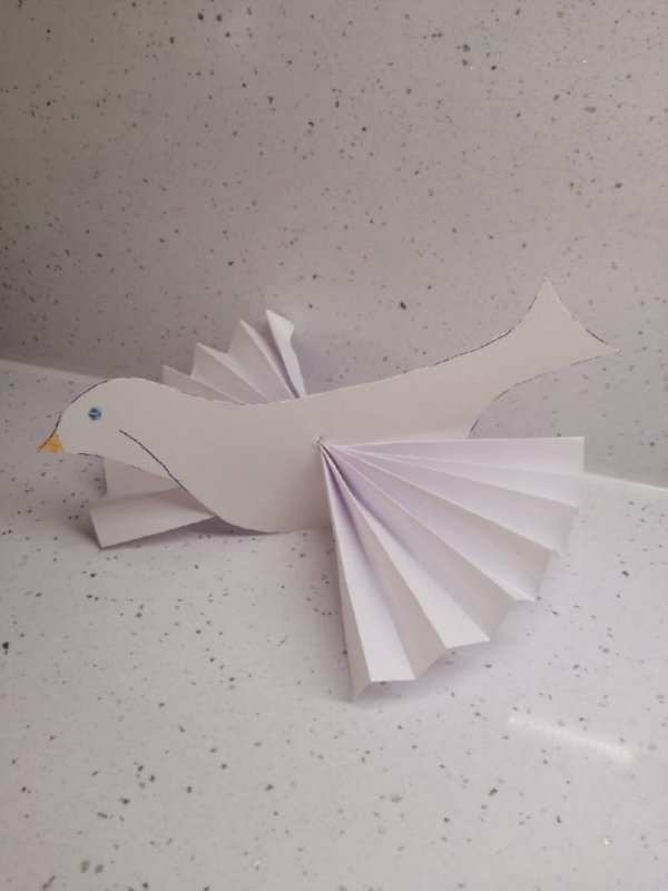 Поделка голубь из бумаги для детей