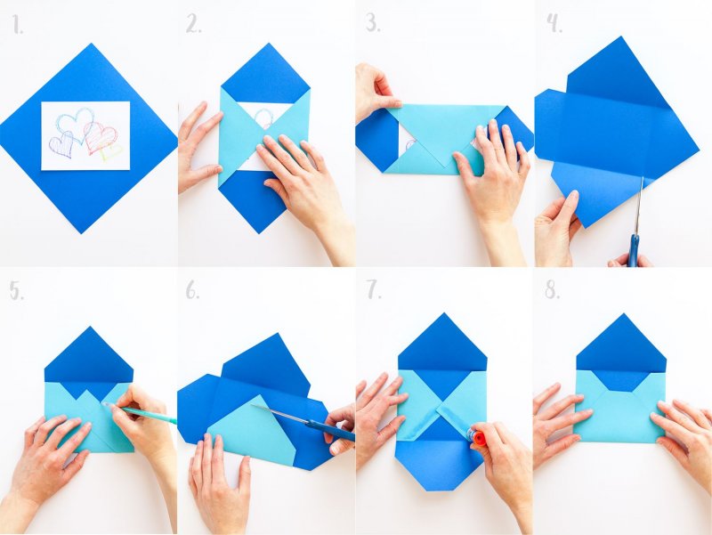 Как делать конвертики из бумаги а4
