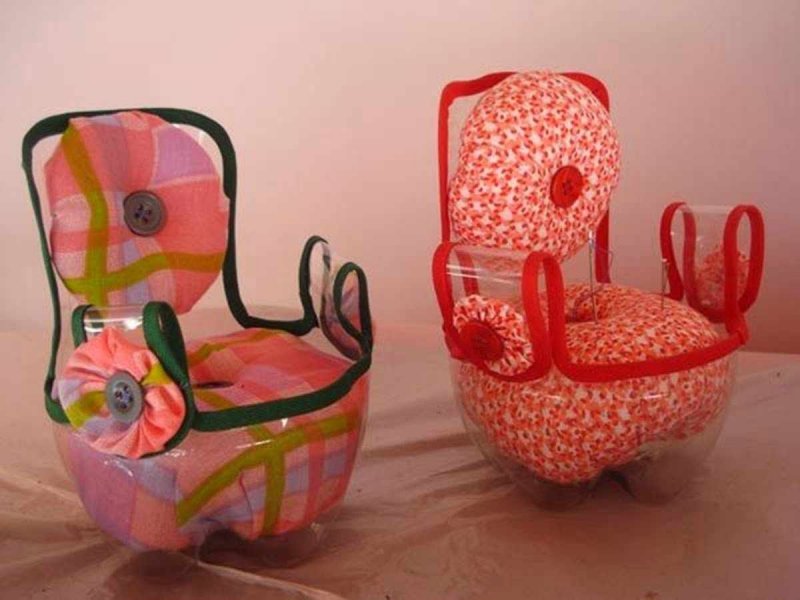 Кресло для куклы из пластиковой бутылки