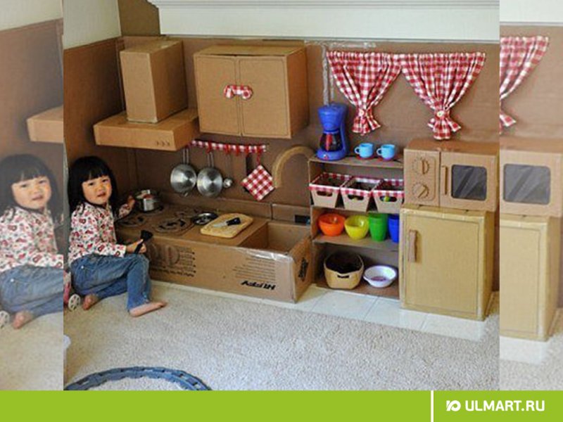 Детская мебель из картонных коробок