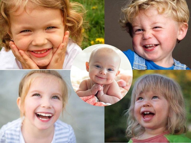 Коллаж улыбки детей