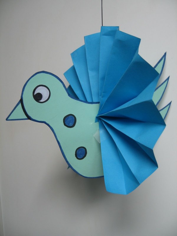Птица из бумаги для малышей