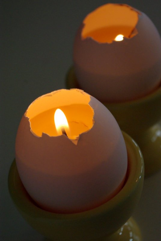 Свечи в яичной скорлупе