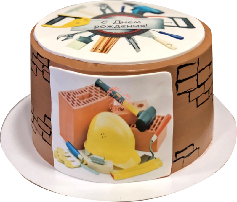 Декор торта для строителя