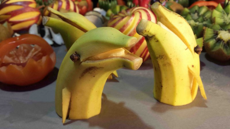 Красивая нарезка банана