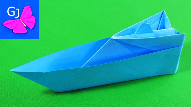 Лодка плоскодонка оригами