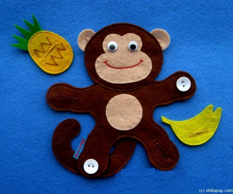 Фетровая игрушка обезьяна