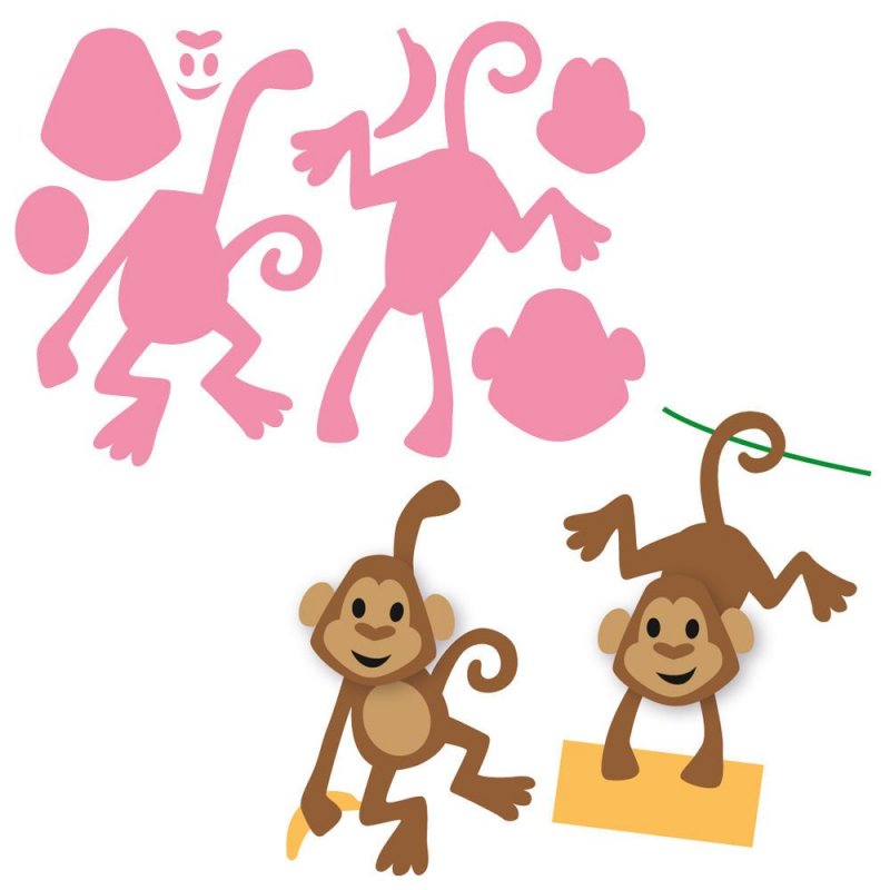 Аппликация Веселые обезьянки