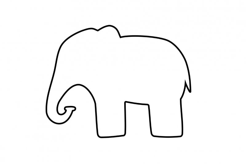 Слон трафарет