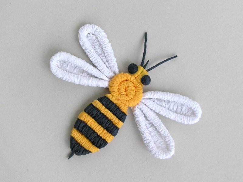 Пчела из бумаги объемная
