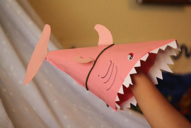 Акула из бумаги объемная