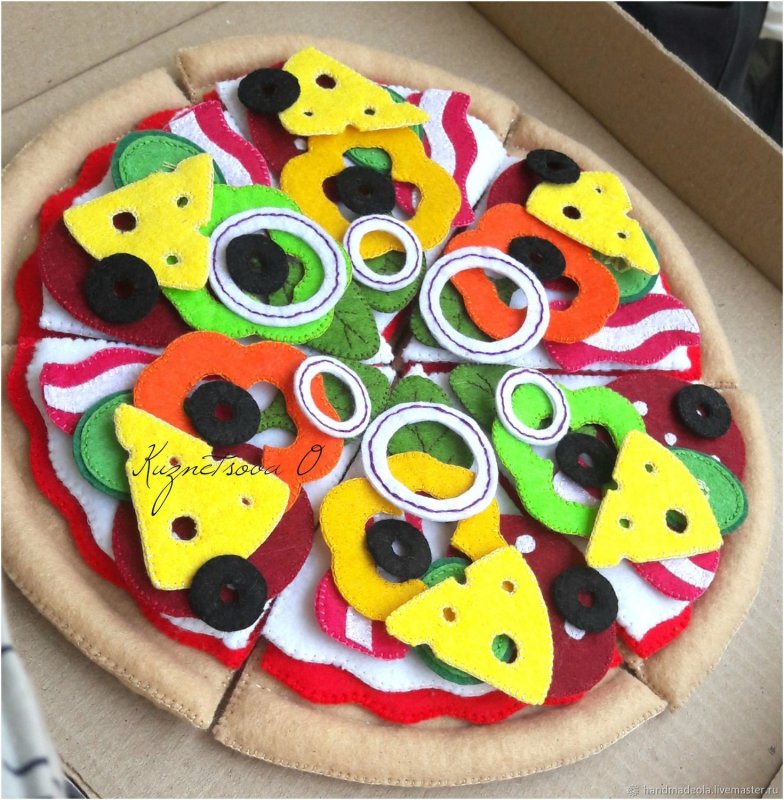 Игрушки из фетра пицца