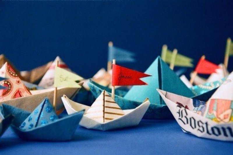 Парусный кораблик оригами