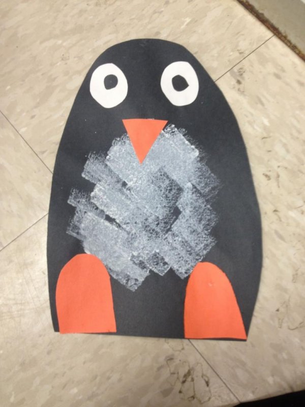 Пингвин из пластилина для детей