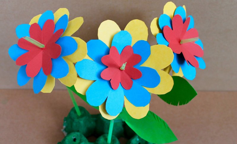 Цветы из бумаги для детей