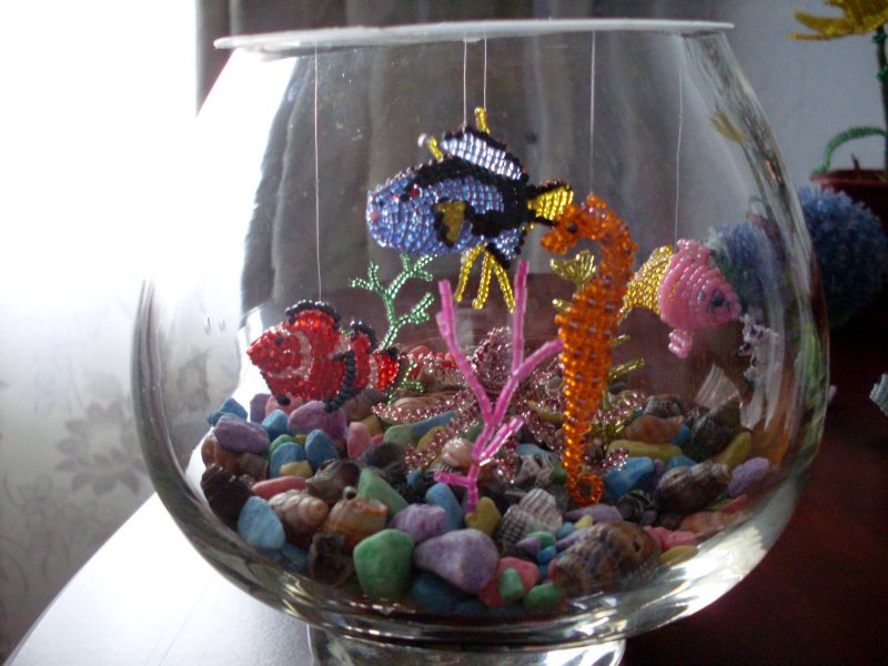 Панно аквариум из пластилина