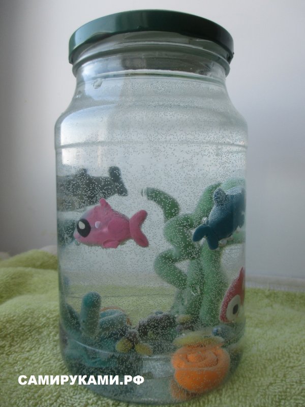Поделка аквариум в банке