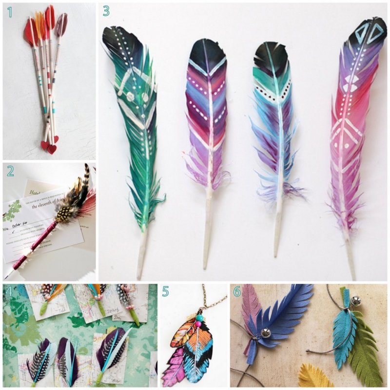 Разрисованные перья