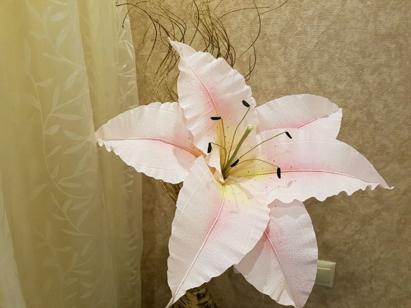 Цветы из гофрированной бумаги лилии