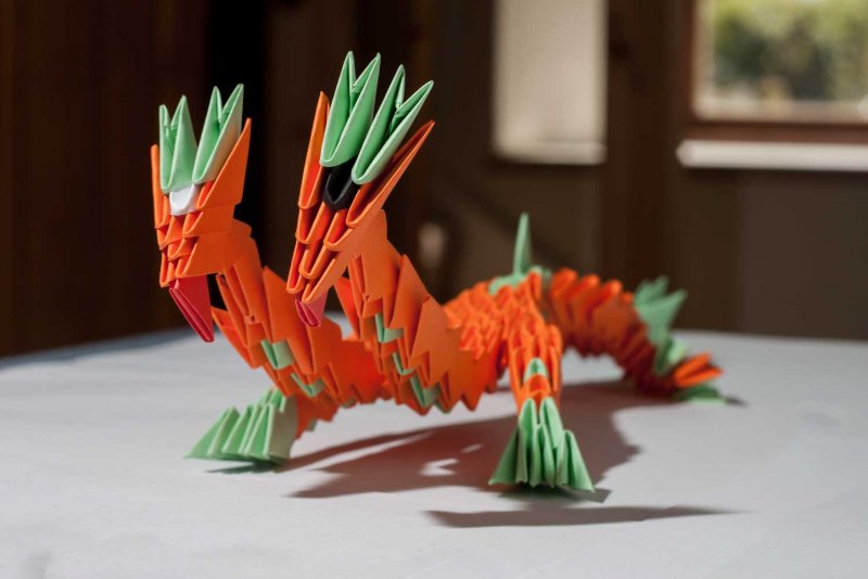 Модульное оригами китайский дракон