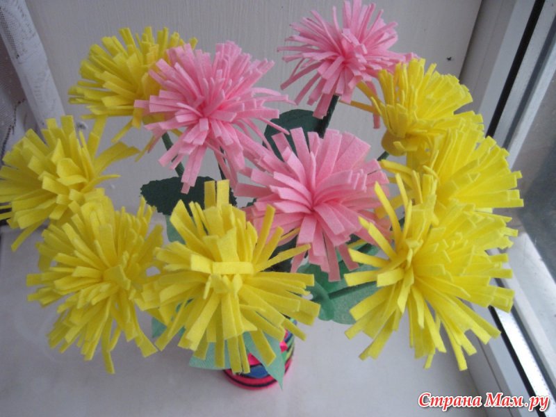 Цветы из салфеток для детей