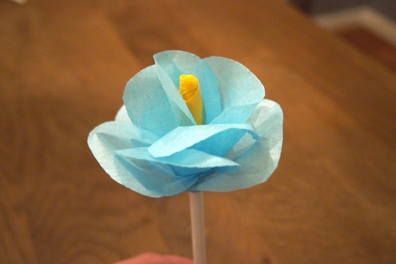 Поделка цветок на палочке