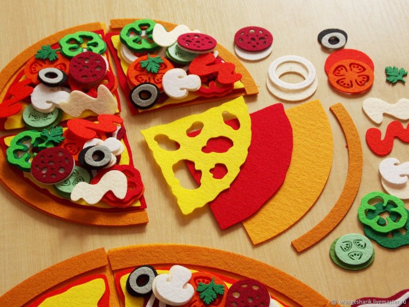 Поделка пицца из бумаги для детей