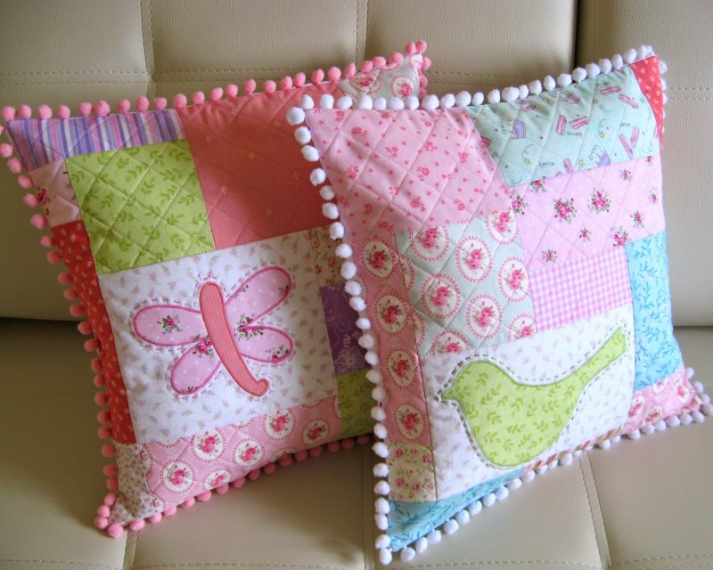 Пэчворк декоративные подушки для девочки