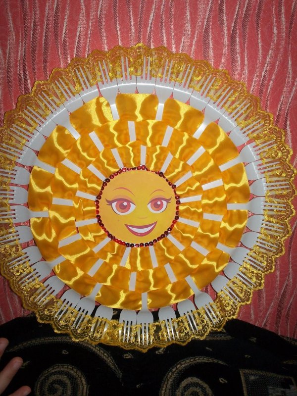 Поделка солнце из диска