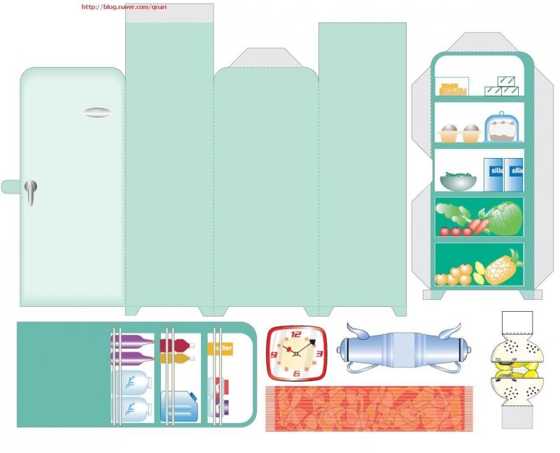Холодильник для бумажного домика