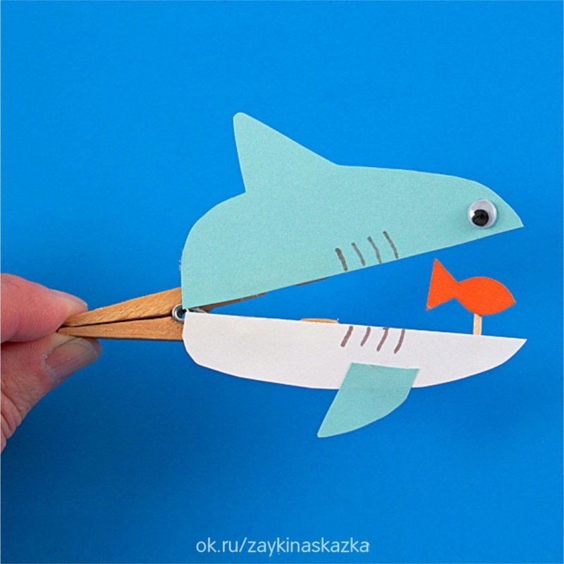 Поделка акула из бумаги для детей