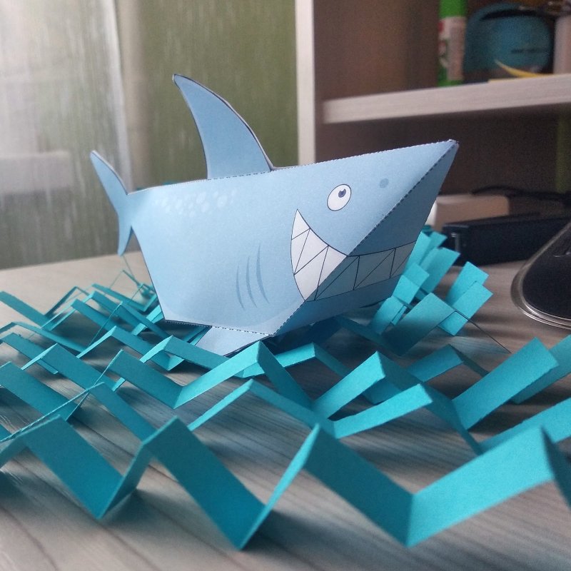 Акула поделка из бумаги