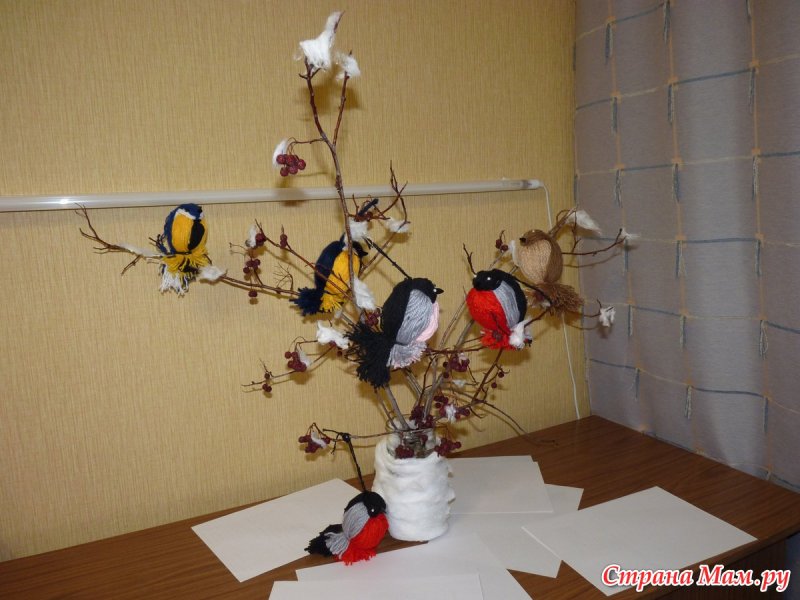 Птица из природного материала для детского сада