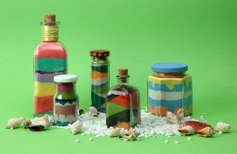 Баночки с солью разноцветной