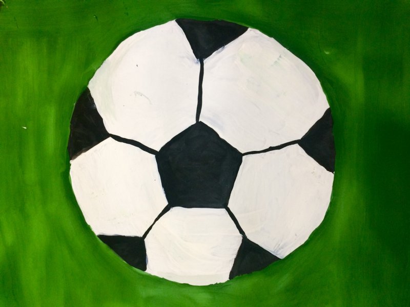 Мяч футбольный в красках