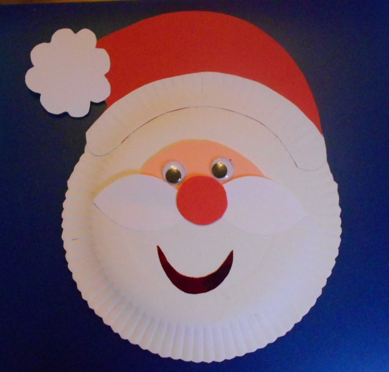 Дед Мороз из тарелки одноразовой