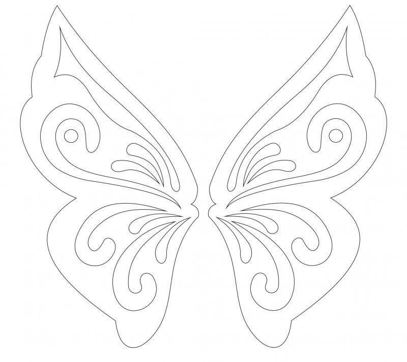 Трафарет Крылья бабочки для вырезания из бумаги