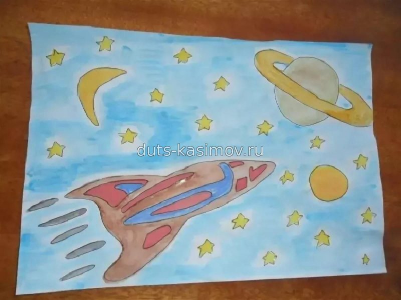 Рисование ко Дню космонавтики в детском саду