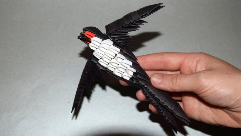 Модульное оригами птица