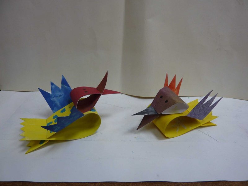 Конструирование из бумаги птица старшая группа