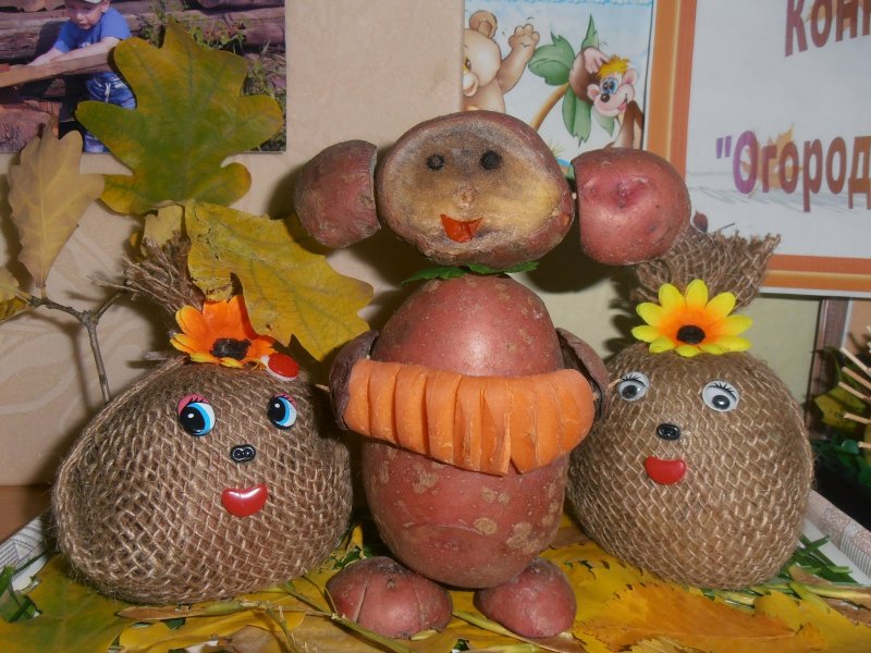 Баба Яга поделка для сада своими руками из картошки