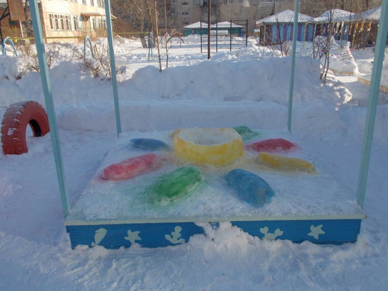 Зимняя сказка на участке детского сада