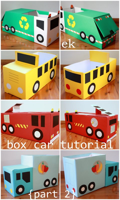 Машинка из коробки для ребенка