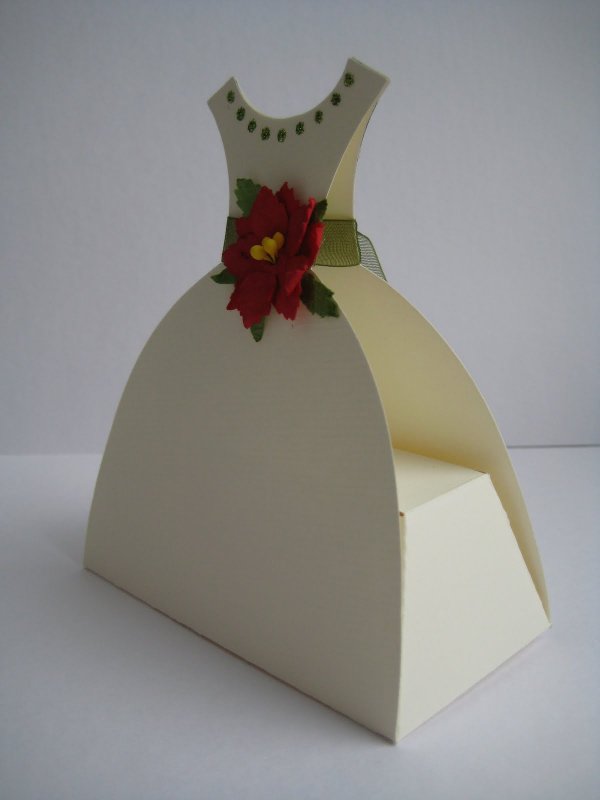 Коробочка платье из бумаги